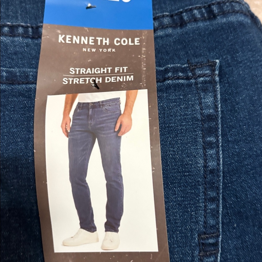 Kenneth Cole Blue Straight Fit Jeans